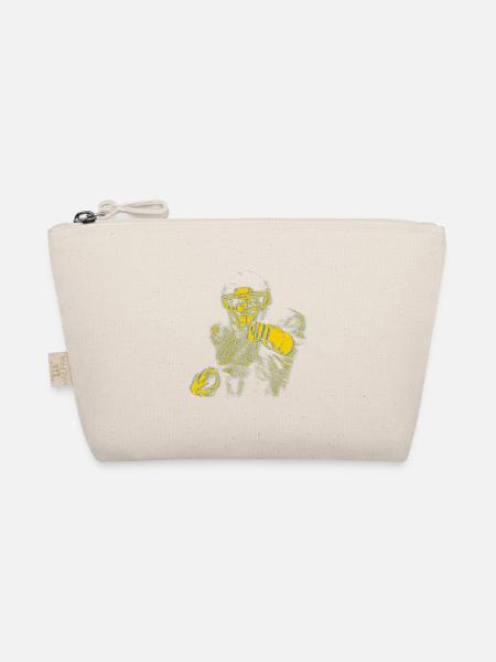 Yellow Blue Football Star Index Finger - Organic Pouch - nature - Front