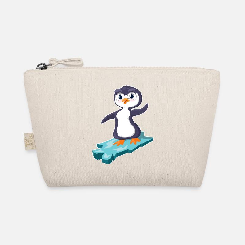 Pinguin surft auf einer Eisscholle Bio-Täschchen