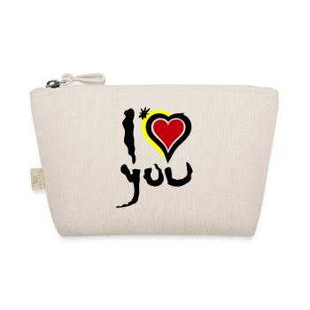 Ich liebe dich Herz Abstrakte Kunst Valentinstag - Bio-Täschchen - Natur - Vorne