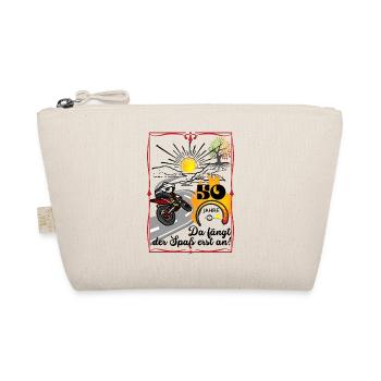 Ab 50 Jahren, Geschenkidee für Biker! +Lebensbaum - Bio-Täschchen - Natur - Vorne