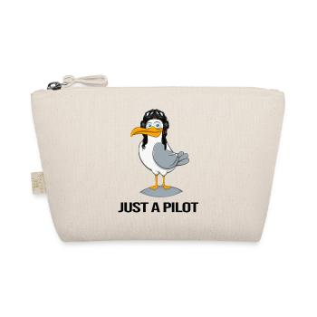pilot flies airplane flight hour - Organic Pouch - nature - Front