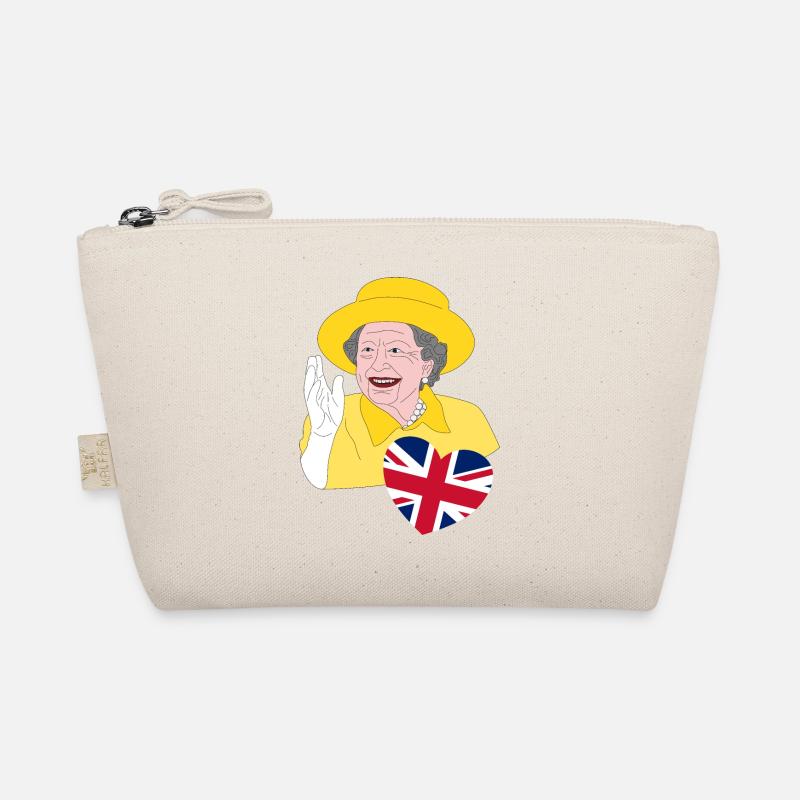 Britische Königin Elizabeth II. mit Union Jack - Bio-Täschchen - Natur