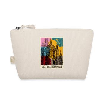 Milan Italy City Skyline Stamp Colorful - Organic Pouch - nature - Front
