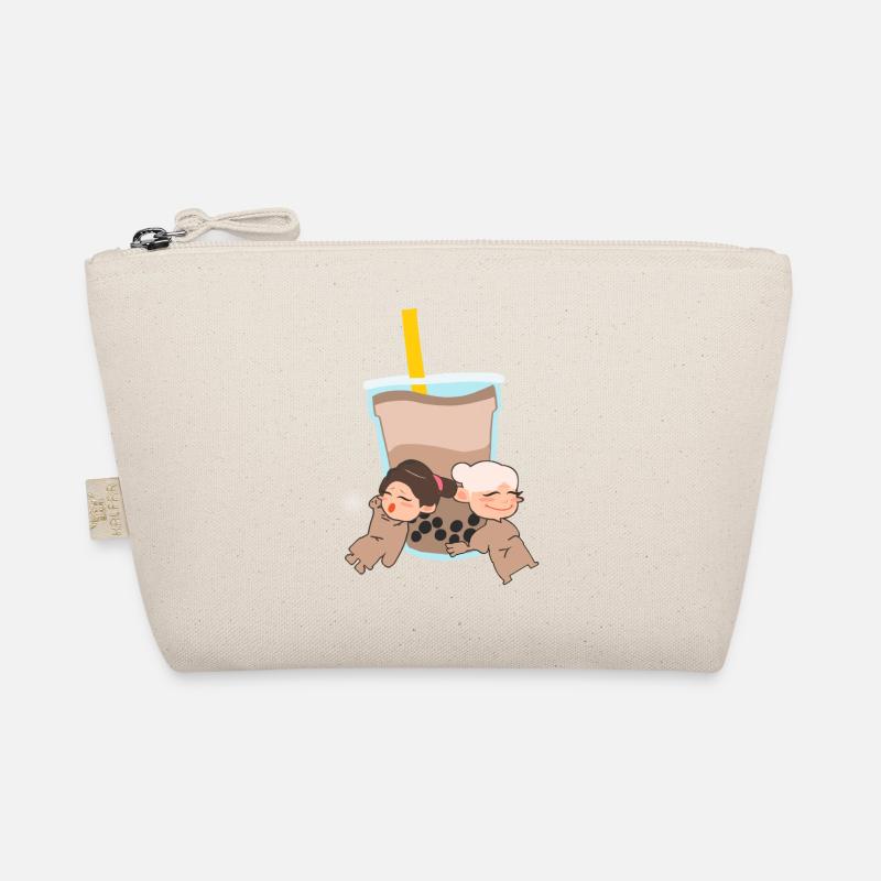 Zwei Mädchen mit Bubble Tea süss Bio-Täschchen