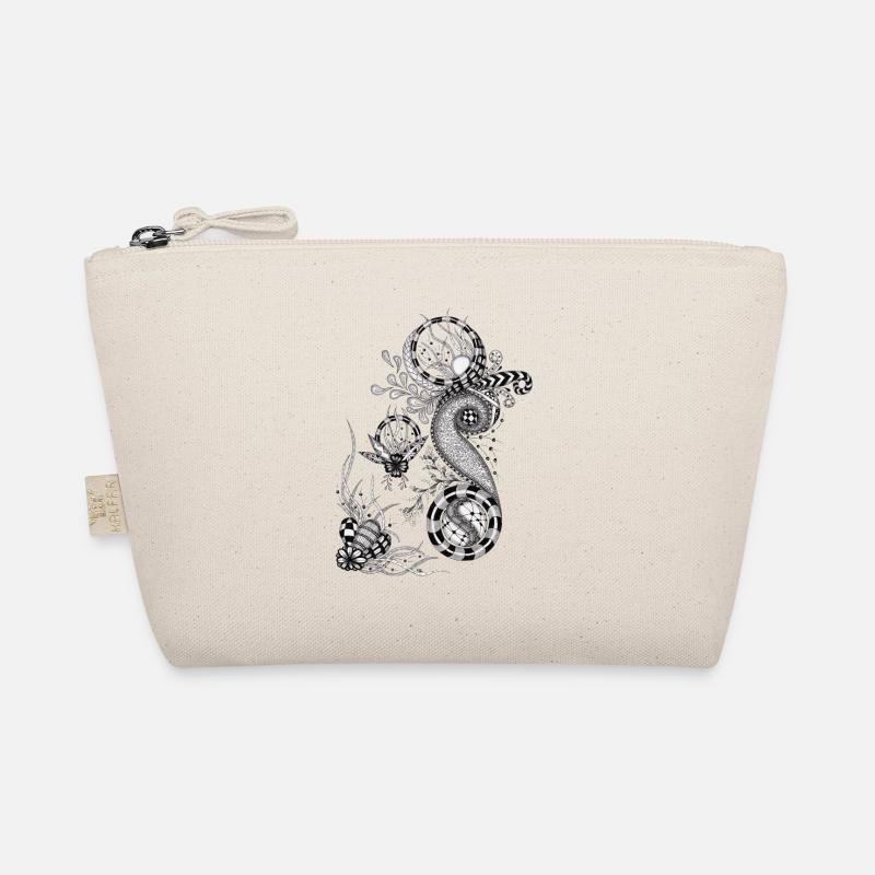 Floral Tangle Drawing Organic Pouch