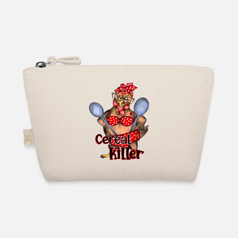 Cereal killer - crazy chicken mom design - Organic Pouch - nature