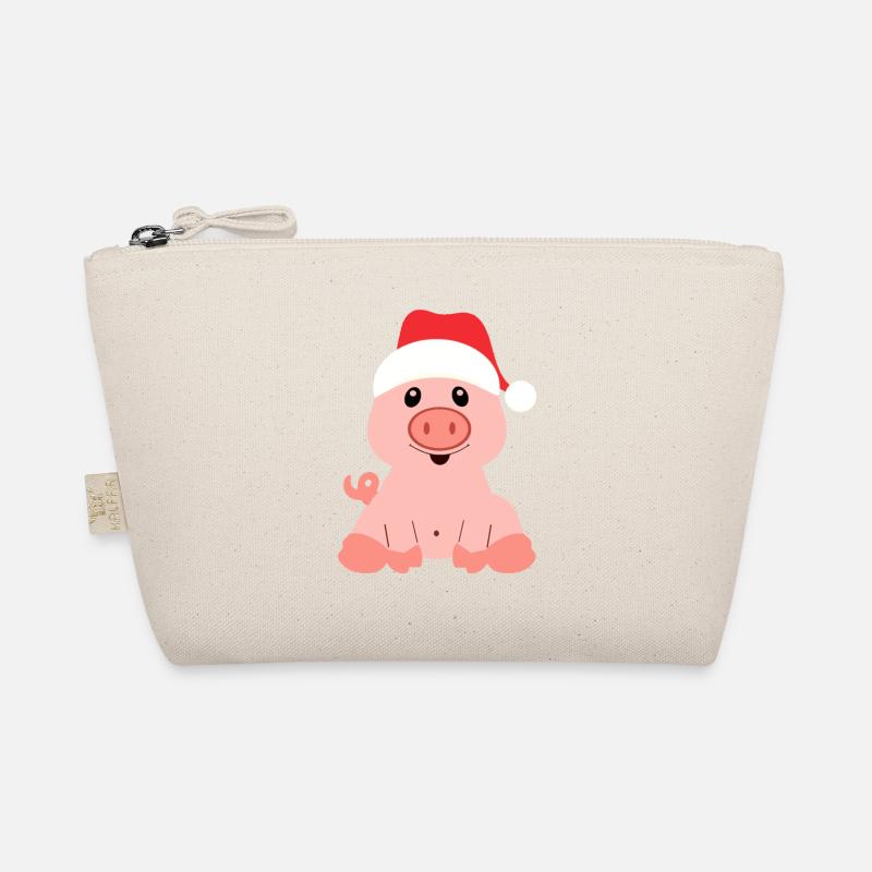 mignon cochon dans un chapeau de Père Noël Trousse biologique