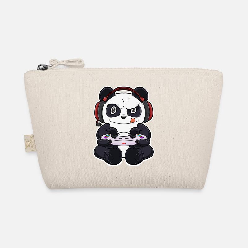 Panda With Gaming Controller I Funny Gaming I - Bio-Täschchen - Natur