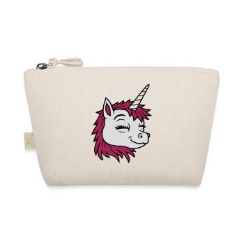 Head happy comic unicorn - Organic Pouch - nature - Front