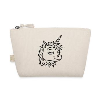 Face Happy Unicorn Comic - Organic Pouch - nature - Front