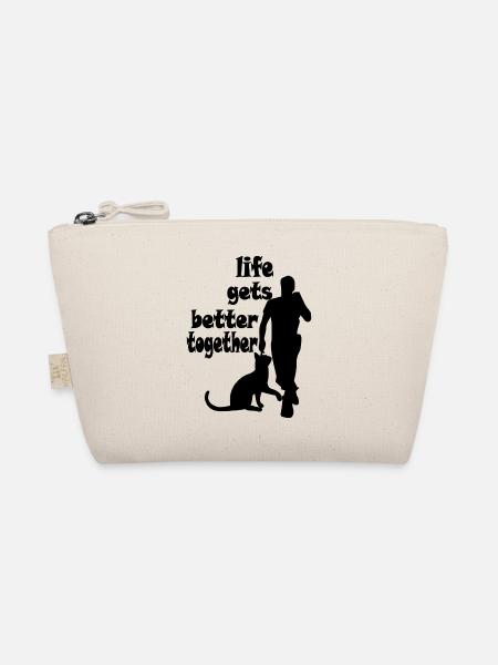 Katze - Life gets Better Together - Mann - Bio-Täschchen - Natur