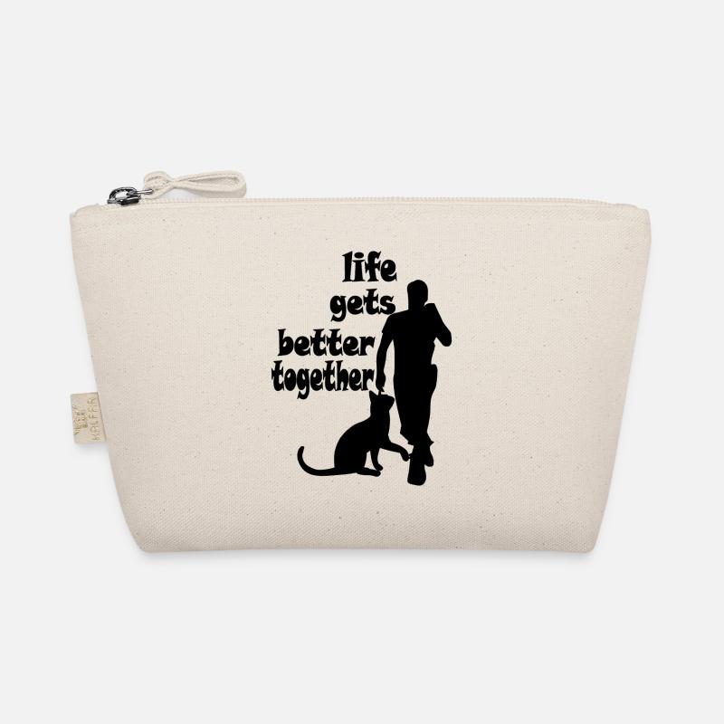 Katze - Life gets Better Together - Mann Bio-Täschchen