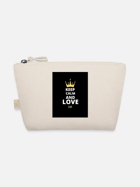 Keep Calm and Love Life - Organic Pouch - nature - Front