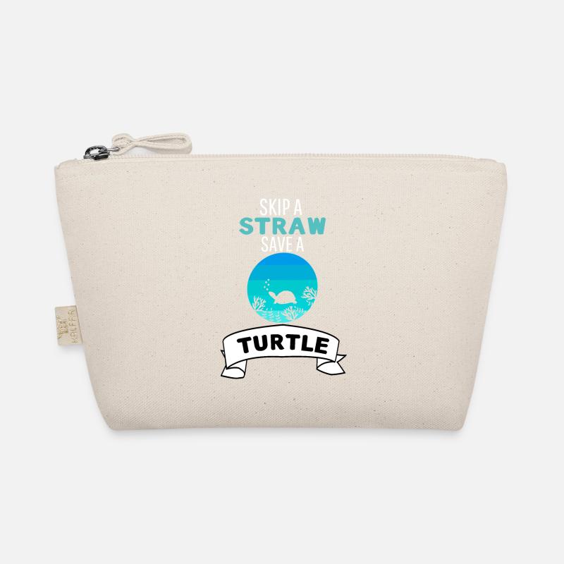 Leave a straw away save a turtle Organic Pouch