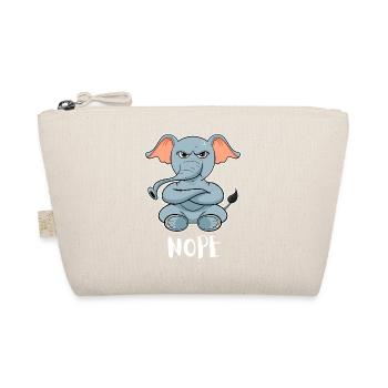 Nope Funny Lazy Elephant - Organic Pouch - nature - Front