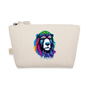The Yellow Pink Bear - Animal Portrait Pop Art Style - Organic Pouch - nature - Front