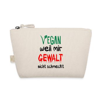 VEGAN - Weil mir Gewalt nicht schmeckt - veggie4m3 - Bio-Täschchen - Natur - Vorne