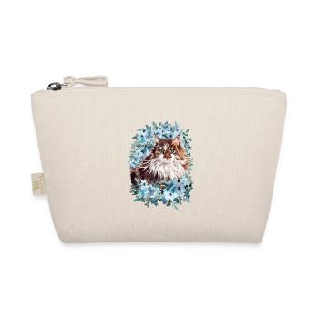 Norwegische Waldkatze mit Blumen - Aquarell - Bio-Täschchen - Natur - Vorne