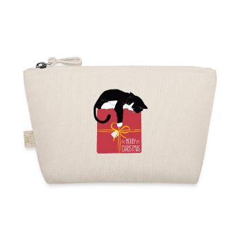 Pfotschafter Christmas - cat and gift - Organic Pouch - nature - Front
