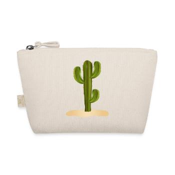 large green cactus in the desert in the sand - Organic Pouch - nature - Front