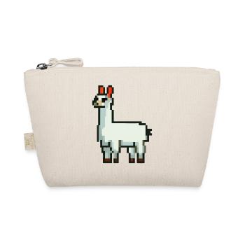 Pixel Alpaka Lama Pixel Kunst Geschenkidee - Bio-Täschchen - Natur - Vorne