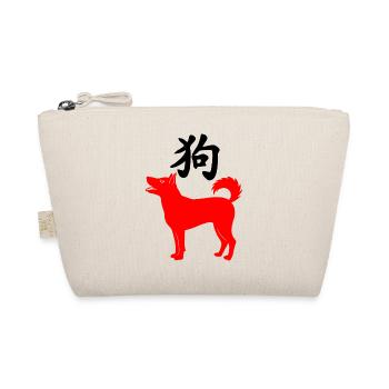 Chinese character dog with red dog image - Organic Pouch - nature - Front