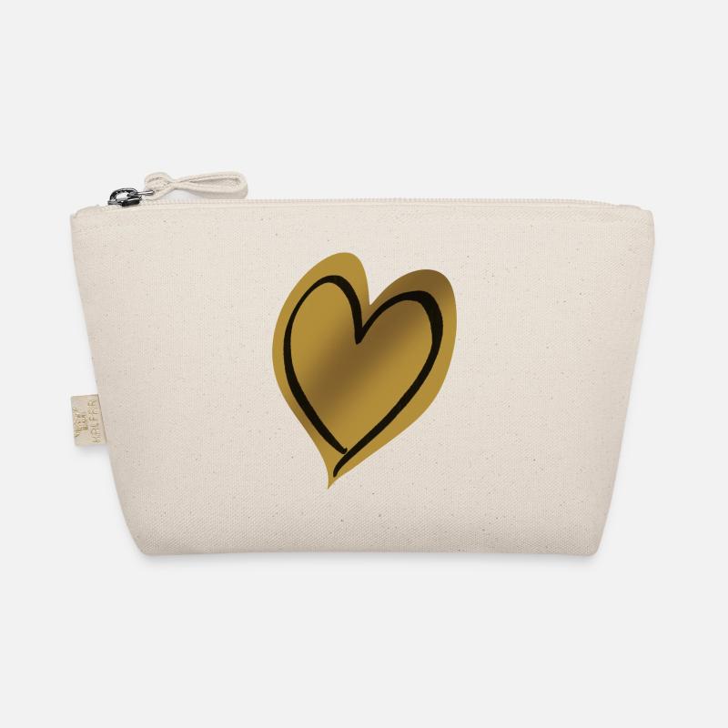 Herz Gold schwarz Bio-Täschchen