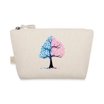 Junge Mädchen Herzen Baum - Bio-Täschchen - Natur - Vorne
