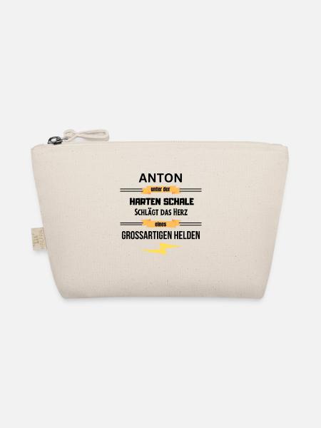 Anton unter harte Schale eines Großartigen Helden - Bio-Täschchen - Natur - Vorne