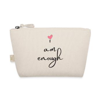 I am enough - schwarz - Bio-Täschchen - Natur - Vorne