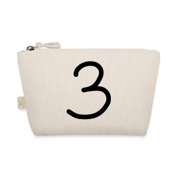3 Numéro trois noir anniversaire - Trousse biologique - nature - Devant