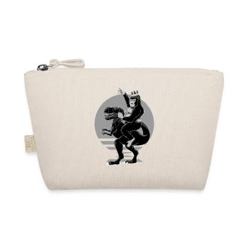Gorilla King riding a T-Rex like Napoleon - Organic Pouch - nature - Front
