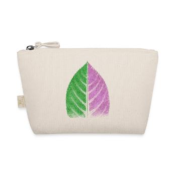 Blatt Grün/ Violett - Farben Natur Design - Bio-Täschchen - Natur - Vorne