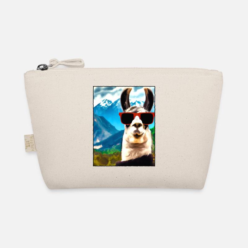 Lama Portrait Mountain Geschenk Bio-Täschchen
