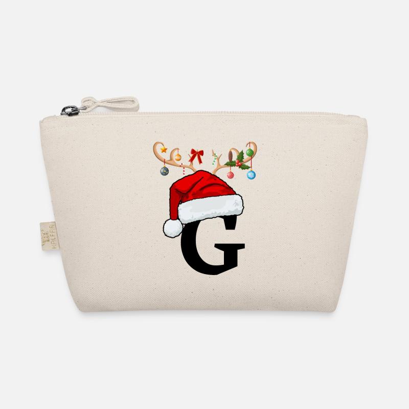 Brief G Weihnachtsmütze - Bio-Täschchen - Natur