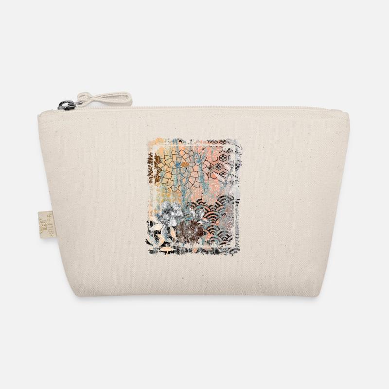 Japanese Floral Pattern Chrysanthemum Cherry Organic Pouch