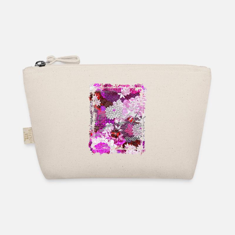 Japanese Floral Pattern Chrysanthemum Cherry Organic Pouch
