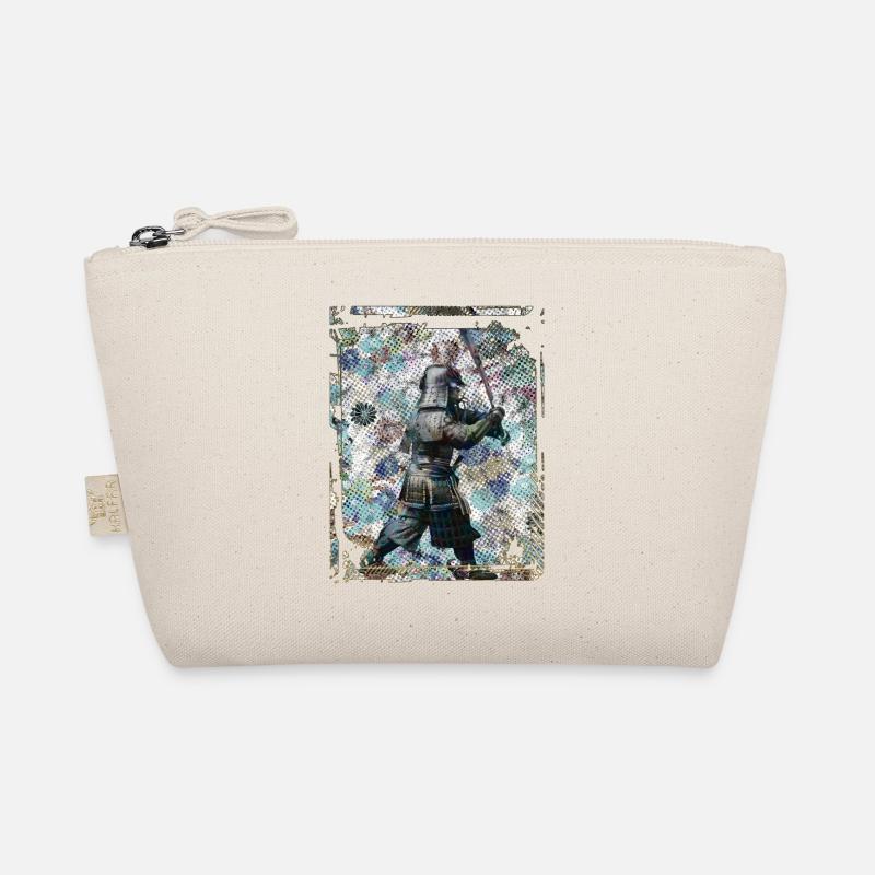 Japanische Samurai Statue Collage Art 92 - Bio-Täschchen - Natur