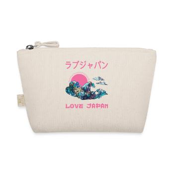 Great Wave Japanese Kanagawa Symbol Word Kanji - Organic Pouch - nature - Front