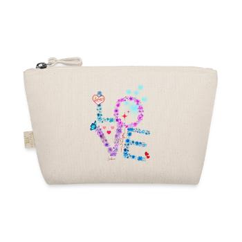 VALENTIN LOVE pink blau - Bio-Täschchen - Natur - Vorne