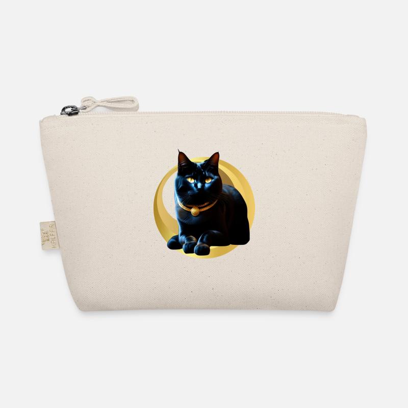 Chat noir collier doré Trousse biologique