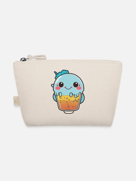 Kawaii Süßer Glücklicher Bunter Fisch Bubble Tee - Bio-Täschchen - Natur - Vorne