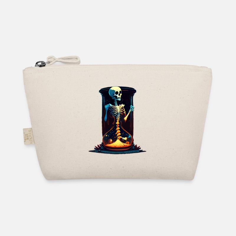 Human Skeleton as an Hourglass - Horror Comic Organic Pouch