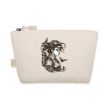 Steampunk Cosplay Girl with a lot of vintage technique - Organic Pouch - nature - Front