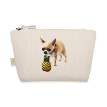 Chihuahua mit Ananas - Bio-Täschchen - Natur - Vorne