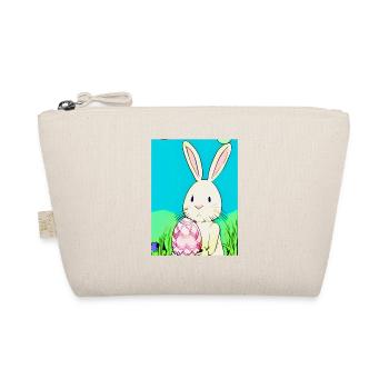 Neon Easter Bunny with Easter Egg in the Grass - Organic Pouch - nature - Front