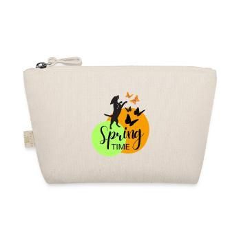 Spring Design - Spring time Dog + Butterfly - Organic Pouch - nature - Front