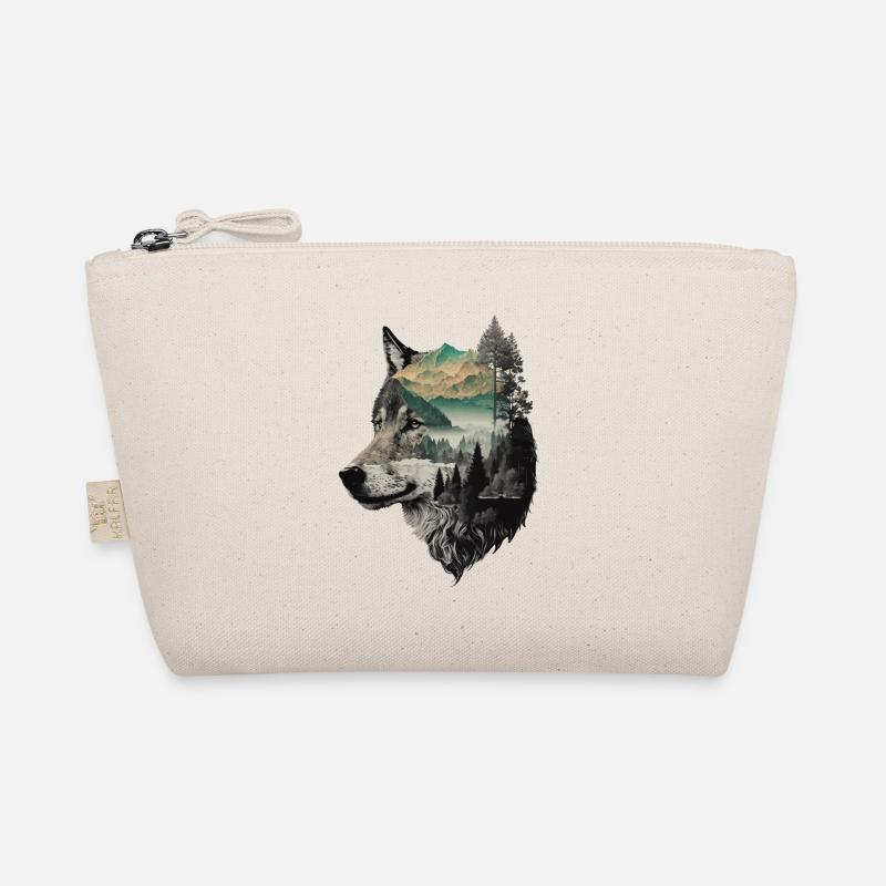 Wolf Wolf’s Head Nature Wilderness Forest Trees Art Trousse biologique