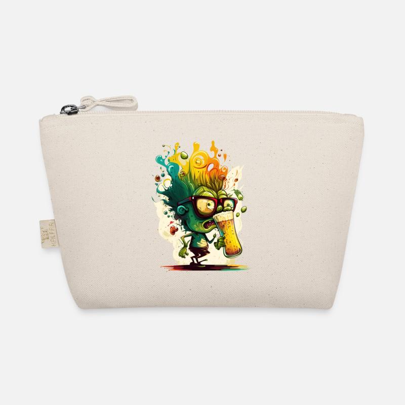 Drôle de petit nerd de bière verte Trousse biologique