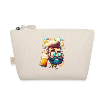 Funny man with beard and beer - Organic Pouch - nature - Front